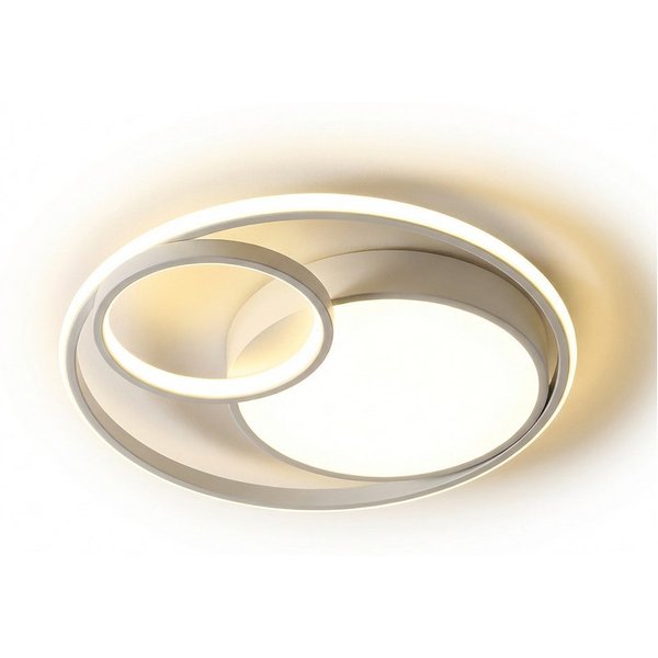 POPOLIC LED Deckenleuchte 40 cm LED-Deckenleuchte, Doppelringleuchte, dreifarbig dimmbar