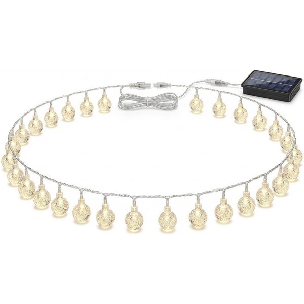 POPOLIC LED-Lichterkette Solar-LED-Lichterkette, 12 m, 100 LEDs, mit Fernbedienung