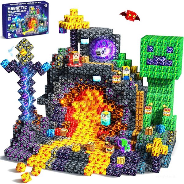 POPOLIC Magnetische Bausteine - 150 Teile Magnetbausteine Magnetspielzeug Magnetspielbausteine, (150 St., Magnetische Bauwelt Spielzeug Magnetblöcke), für Kinde