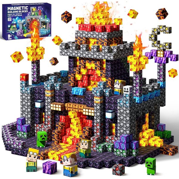 POPOLIC Magnetische Bausteine, Magnetbausteine ab 4 Jahre, 150 Teile Magnetspielbausteine, (1 St., Magnetische Bauwelt Spielzeug Magnetblöcke), für Kinder ab 4 