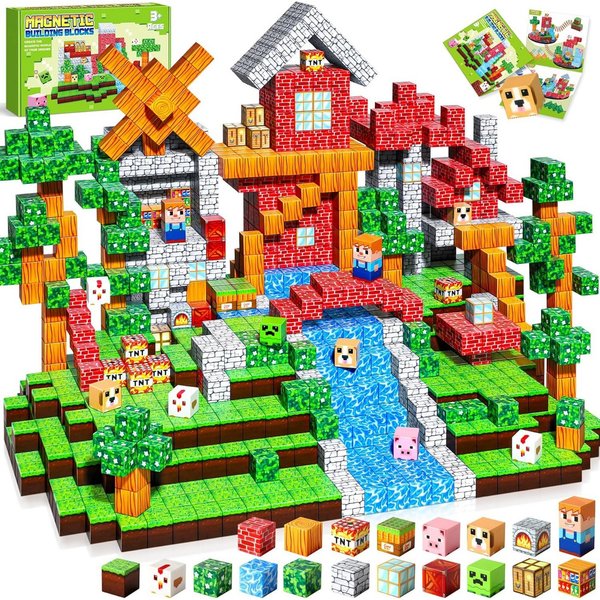 POPOLIC Magnetische Bausteine, 150 Teile Magnetbausteine Magnetspielzeug Magnetspielbausteine, (150 St., Magnetisches Bausteine Blöcke für Kinder ab 3 4 5 6 7 8