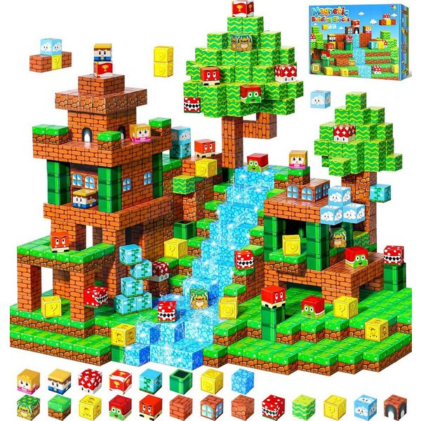 POPOLIC Magnetische Bausteine,Magnetbausteine Kinder,Magnetische Spielzeug Magnetspielbausteine, (108 St., Magnetspielzeug Magnete Kinder), Lernspielzeug ab 3 4