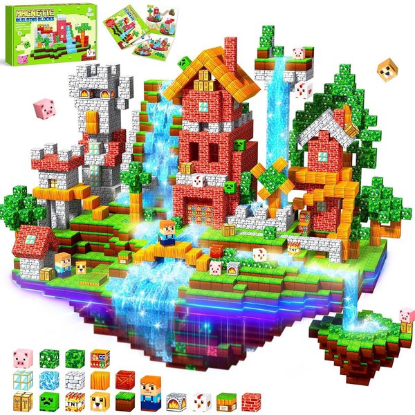 POPOLIC Magnetische Bausteine - Magnetbausteine Magnetspielzeug Magnetspielbausteine, (150 Teile Magnetische Bauwelt Spielzeug Magnetblöcke für Kinder ab 3-10 J