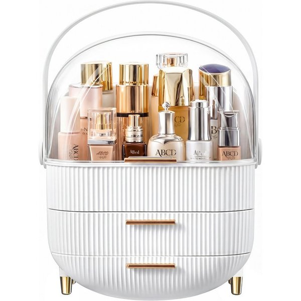 POPOLIC Make-Up Organizer Kosmetikbox mit sichtbarer Oberlicht-Schichtschublade