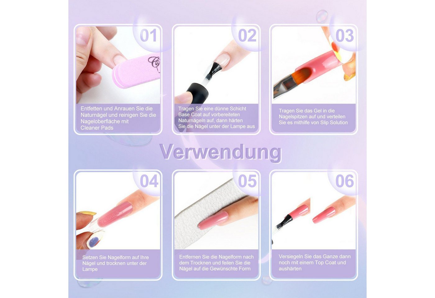 POPOLIC Nagellack-Set DIY Nail-Art-Set, 8ml 10/20-Farben Nagellack-Set, 1-tlg., Kontakt-Maniküre-Werkzeuge für Anfänger/Profi-Maniküre(10-Farben) – Bild 3 von 5