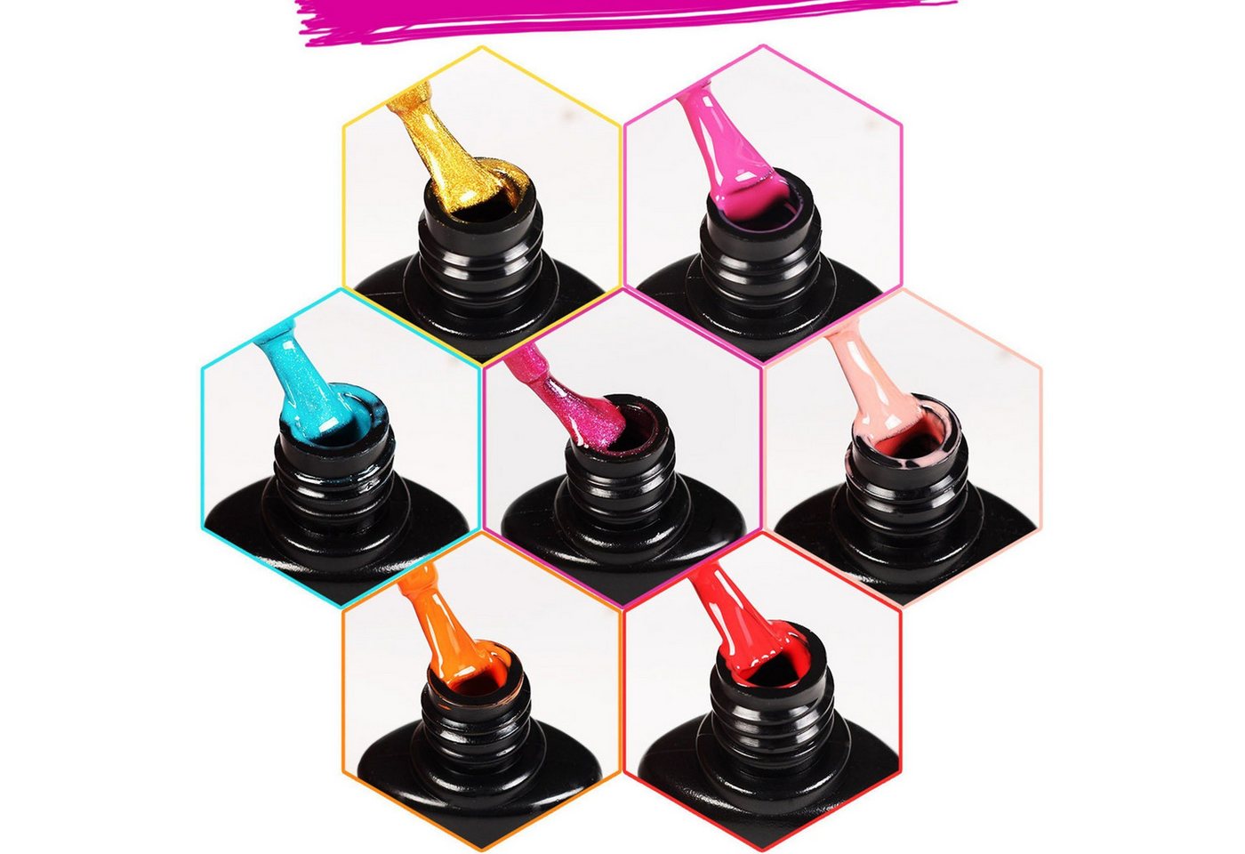 POPOLIC Nagellack-Set DIY Nail-Art-Set, 8ml 10/20-Farben Nagellack-Set, 1-tlg., Kontakt-Maniküre-Werkzeuge für Anfänger/Profi-Maniküre(10-Farben) – Bild 4 von 5