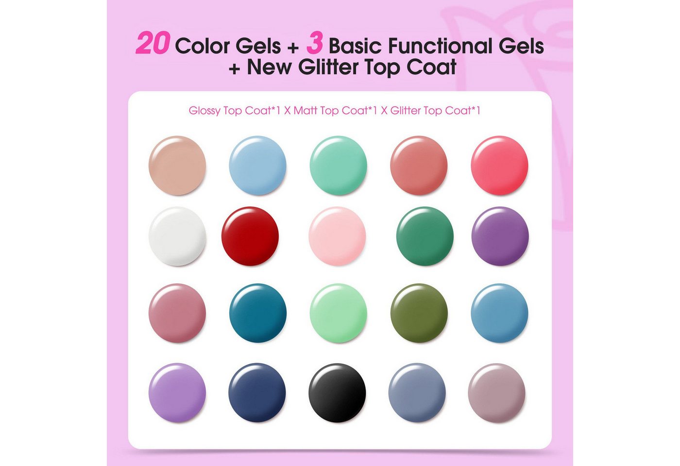 POPOLIC Nagellack-Set UV Nagellack Set, 24 Stück Gel Nagellack mit Unterlack, 1-tlg., Gellack Shellac Nagellack UV Gel Set für Nagel Design – Bild 2 von 5