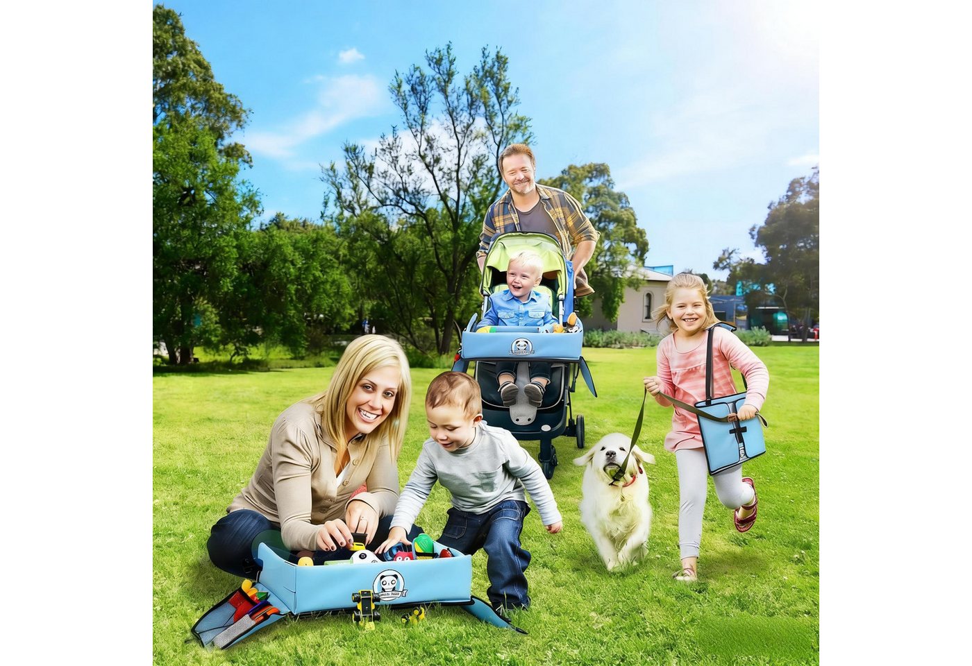 POPOLIC Spieltisch Kinder Knietablett Reisetisch,BeschäFtigung Autofahrt Kinder, Tragbar Tablett, Einstellbar Kindersitz, Autositz für Kinder – Bild 3 von 5