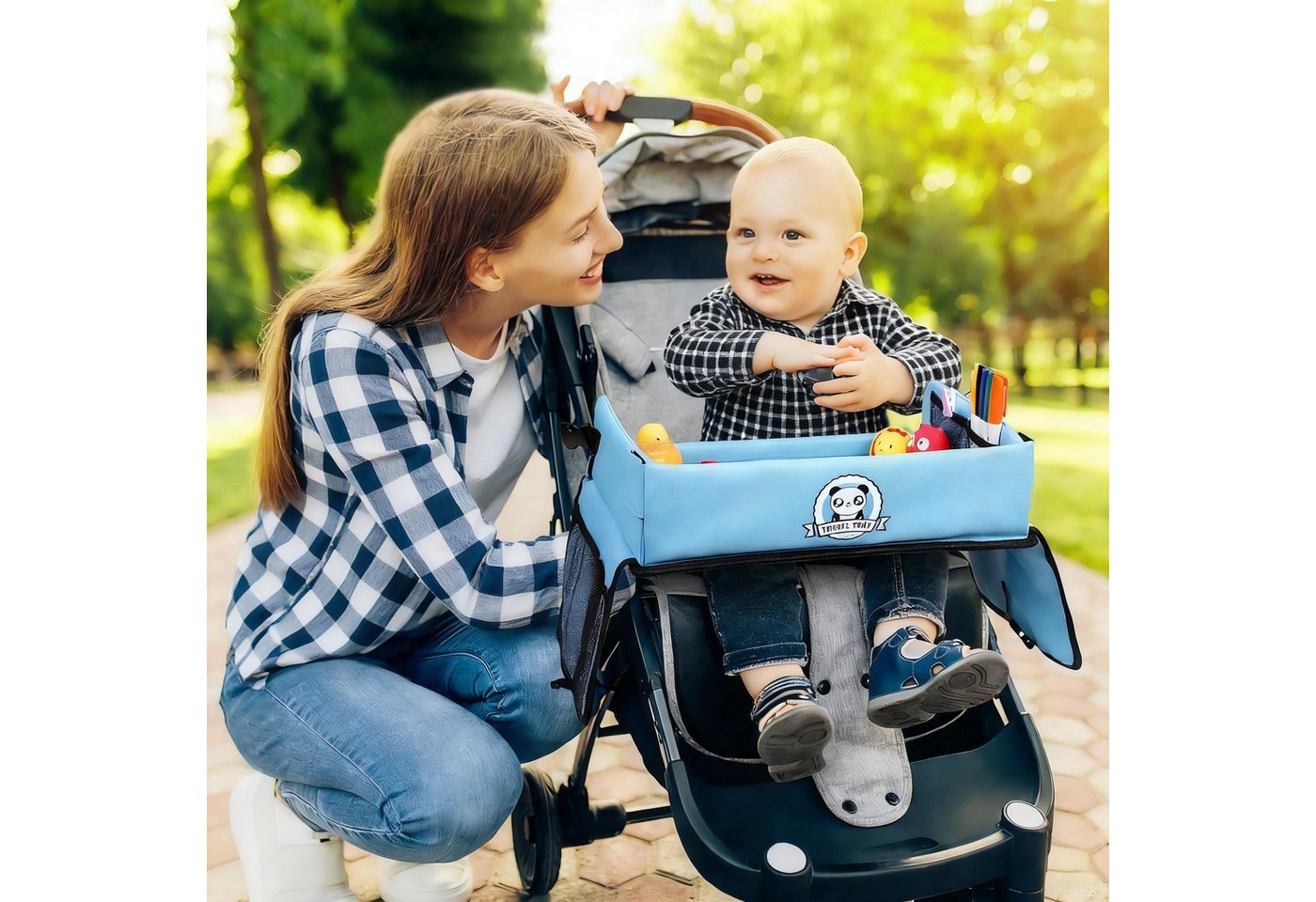 POPOLIC Spieltisch Kinder Knietablett Reisetisch,BeschäFtigung Autofahrt Kinder, Tragbar Tablett, Einstellbar Kindersitz, Autositz für Kinder – Bild 5 von 5