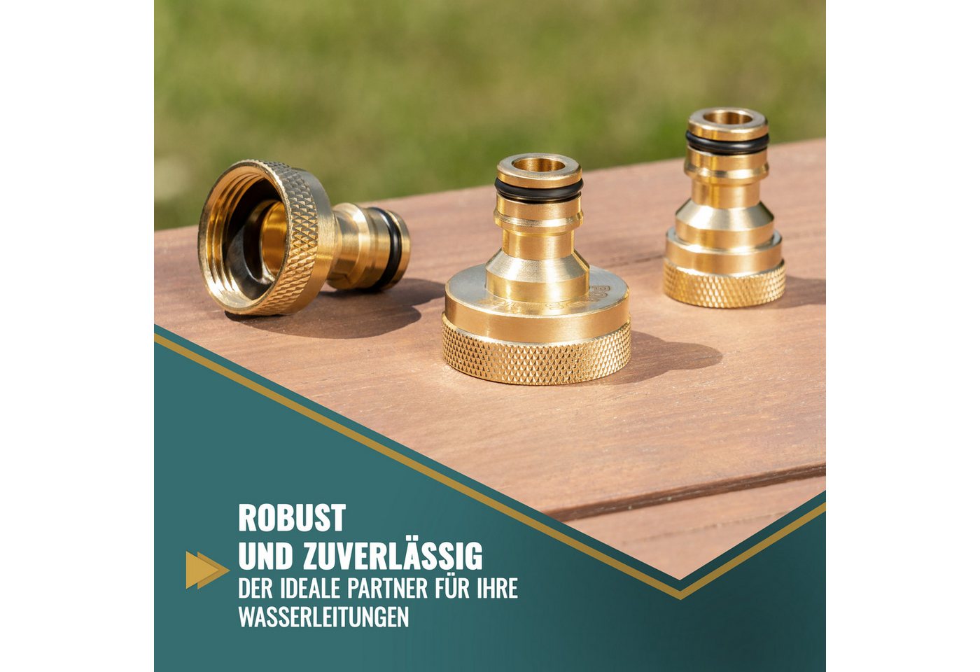 Poppstar Anschlussstück, 2x Wasserhahn-Verbinder für Schlauch (3/4" IG auf Steckkupplung) – Bild 3 von 5