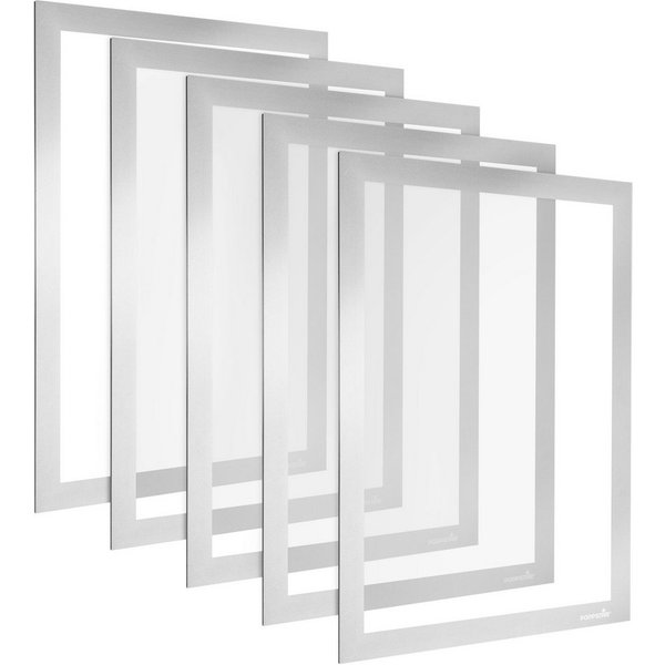 Poppstar Einzelrahmen, Poppstar 5x Magnetischer Info-Rahmen A4, 32,2x23,6 cm, grau
