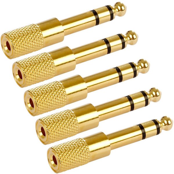 Poppstar Klinkenkupplung Audio-Adapter 6,35-mm-Klinke zu 3,5-mm-Klinke, Audio Adapter Kupplung zum Koppeln von Klinkenkabel / Stereo Aux Kabel