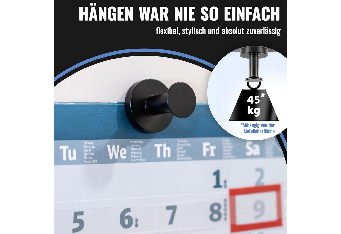 Poppstar Magnethalter (4-St), 45kg Haftkraft, Länge 40mm, Durchmesser Basis 36mm – Bild 5 von 5