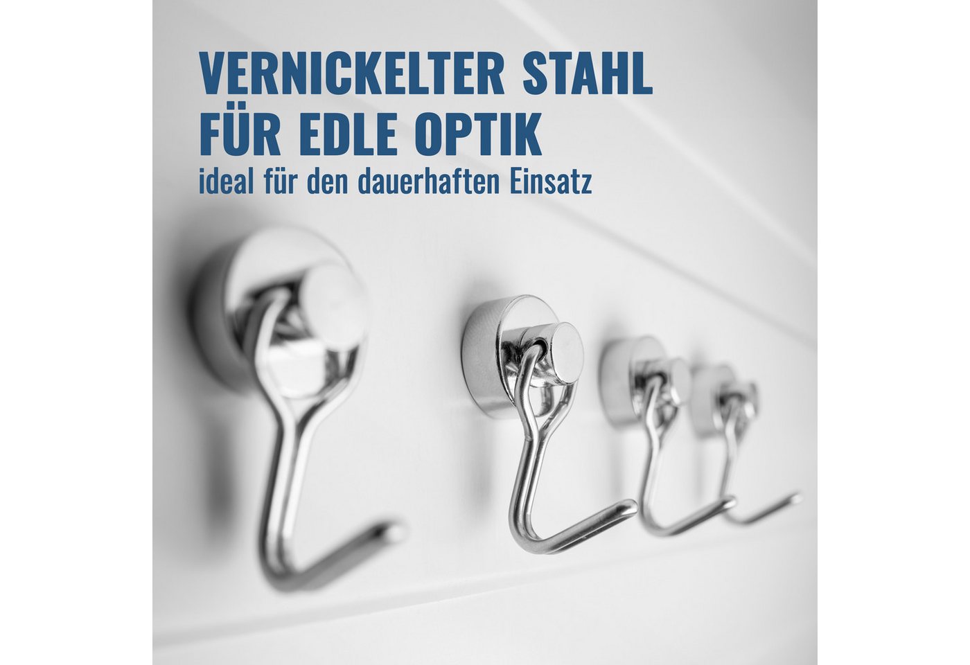 Poppstar Magnethalter (8-St), Magnethaken 8x extra stark drehbar (8 kg Haftkraft) aus Neodym – Bild 5 von 5