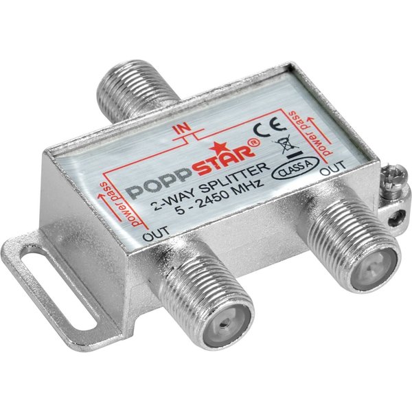 Poppstar Sat-Verteiler Splitter analog/digital SAT-Antenne (Umschalter 2-fach für TV Antenne Satellit Kabel Fernseher Radio LNB)