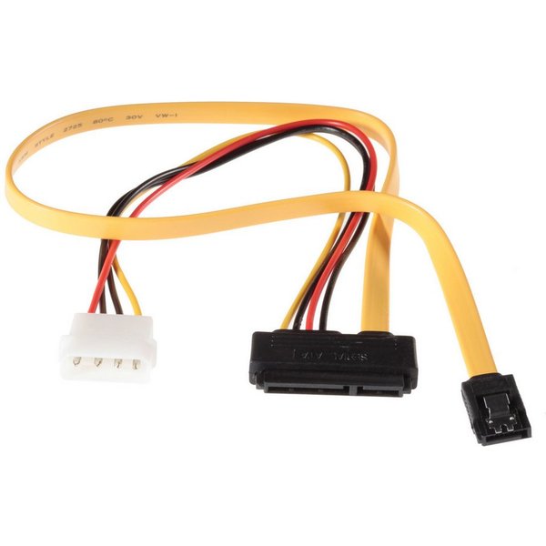Poppstar SATA 3 HDD SSD Dualkabel Stromkabel, Molex, SATA, bis 6 Gbit/s, Y-Kabel mit Datenkabel (50cm) + Stromkabel (30cm)
