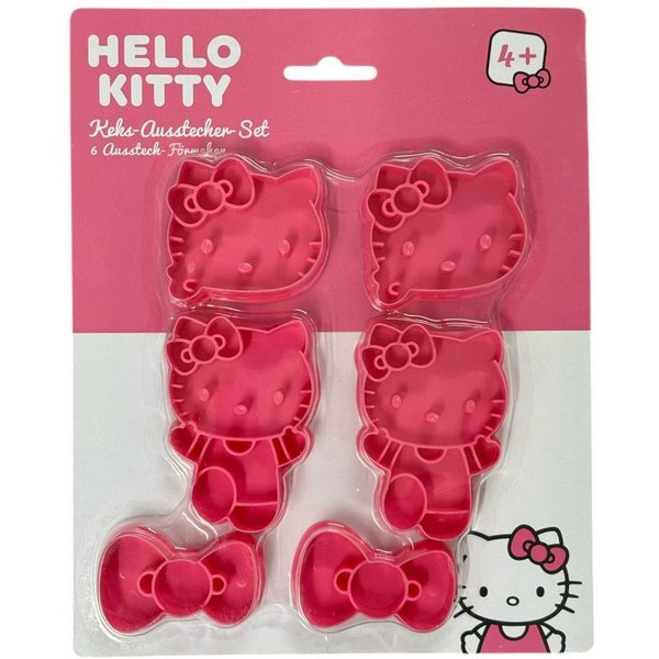 POS Ausstechform 6-teilig Backform Keks-Ausstech-Förmchen Motiv - HELLO KITTY, Kunststoff, (Packung, 6-St)
