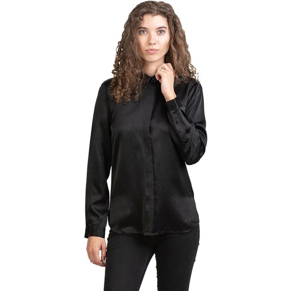 Posh Gear Seidenbluse Camicia da Donna Bluse aus Seide blickdichte Seide