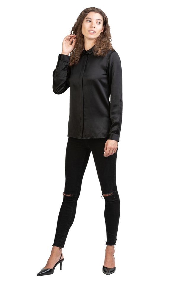 Posh Gear Seidenbluse Camicia da Donna Bluse aus Seide blickdichte Seide – Bild 2 von 5