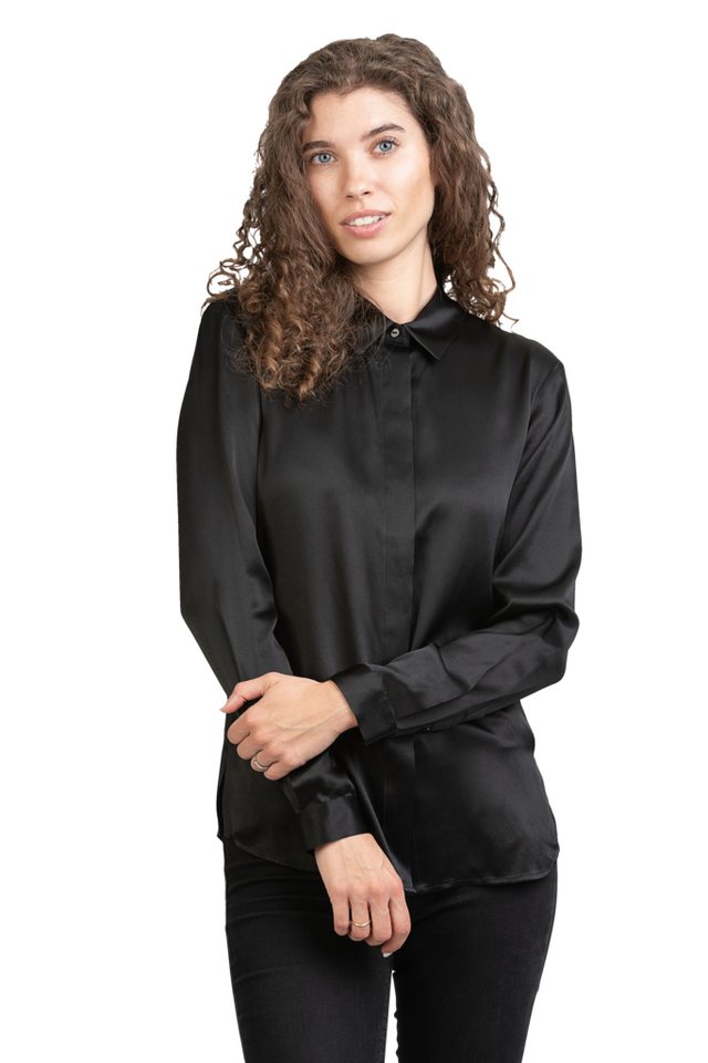 Posh Gear Seidenbluse Camicia da Donna Bluse aus Seide blickdichte Seide – Bild 3 von 5