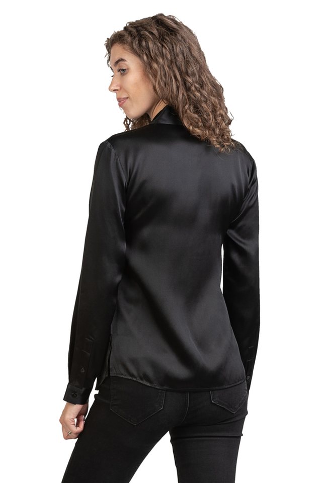 Posh Gear Seidenbluse Camicia da Donna Bluse aus Seide blickdichte Seide – Bild 5 von 5