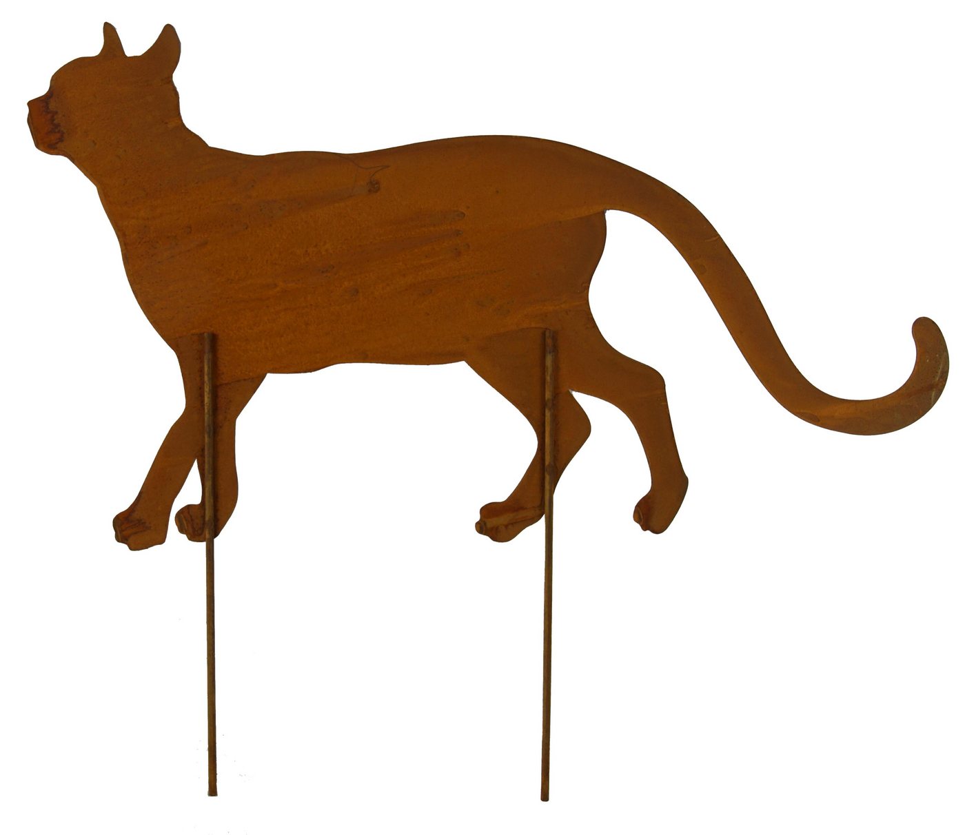 Posiwio Gartenstecker Beetstecker „Schleichende Katze“ rostoptik – Bild 3 von 3