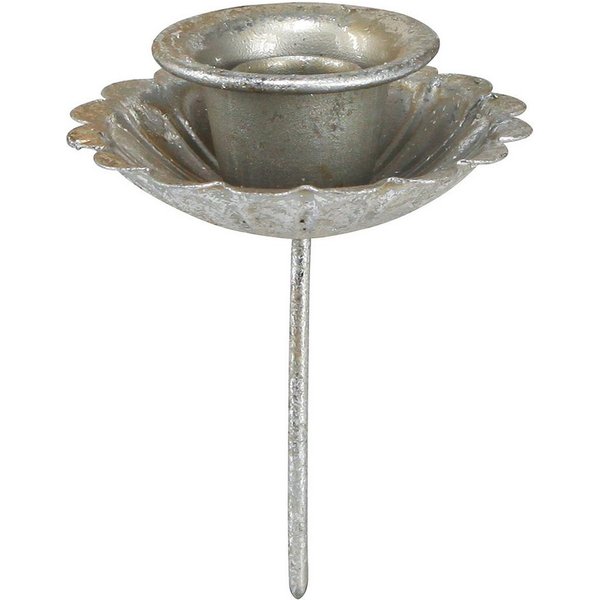 Posiwio Kerzenhalter Spitzkerzenhalter Antik Silber, Vintage Stabkerzenhalter, 4 Stück