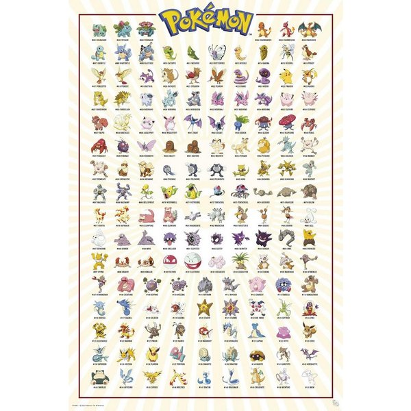 Poster Pokemon - Pokémon - Poster - Kanto 151