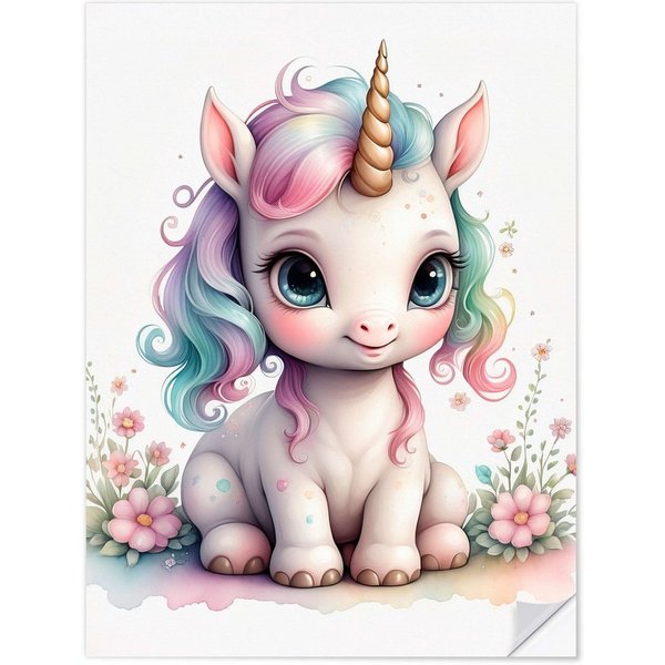 Posterlounge Wandbild Baby-Einhorn, nobelart, erhältlich als Poster, Leinwandbild, Wandsticker oder Acrylglasbild