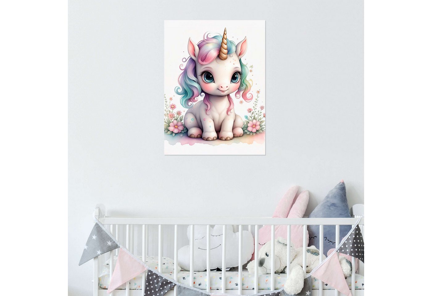 Posterlounge Wandbild Baby-Einhorn, nobelart, erhältlich als Poster, Leinwandbild, Wandsticker oder Acrylglasbild – Bild 5 von 5