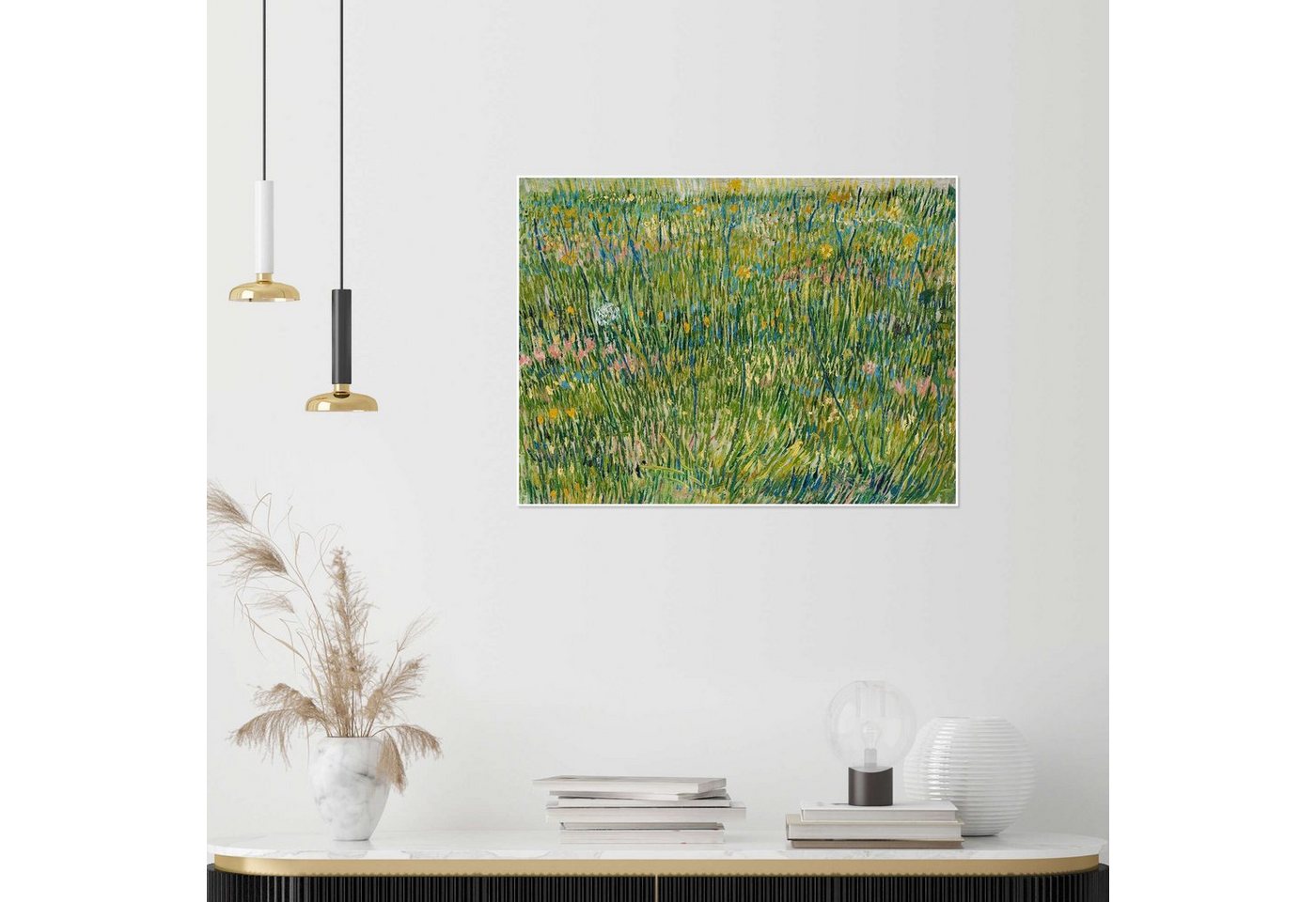 Posterlounge Wandbild Blühende Wiese, Vincent van Gogh, erhältlich als Poster, Leinwandbild, Wandsticker oder Acrylglasbild – Bild 4 von 5