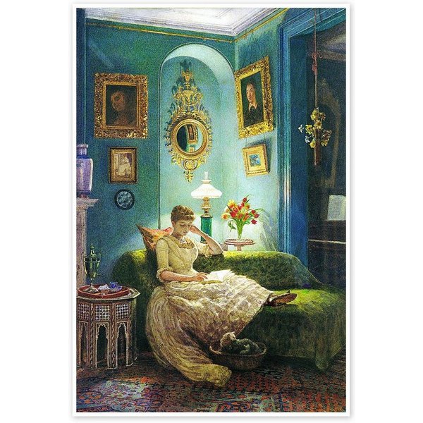 Posterlounge Wandbild Ein Abend zu Hause, Sir Edward John Poynter, erhältlich als Poster, Leinwandbild, Wandsticker oder Acrylglasbild