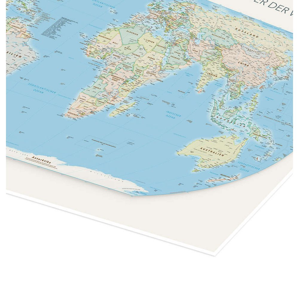 Posterlounge Wandbild Equal Area World Map, Länder der Welt, Equal Earth Projection, erhältlich als Poster, Leinwandbild, Wandsticker oder Acrylglasbild – Bild 3 von 5