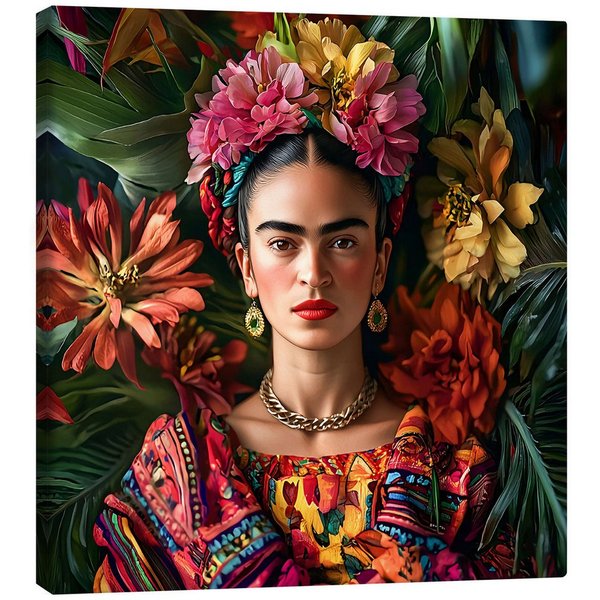 Posterlounge Wandbild Frida Kahlo Floral, Mark Ashkenazi, erhältlich als Poster, Leinwandbild, Wandsticker oder Acrylglasbild