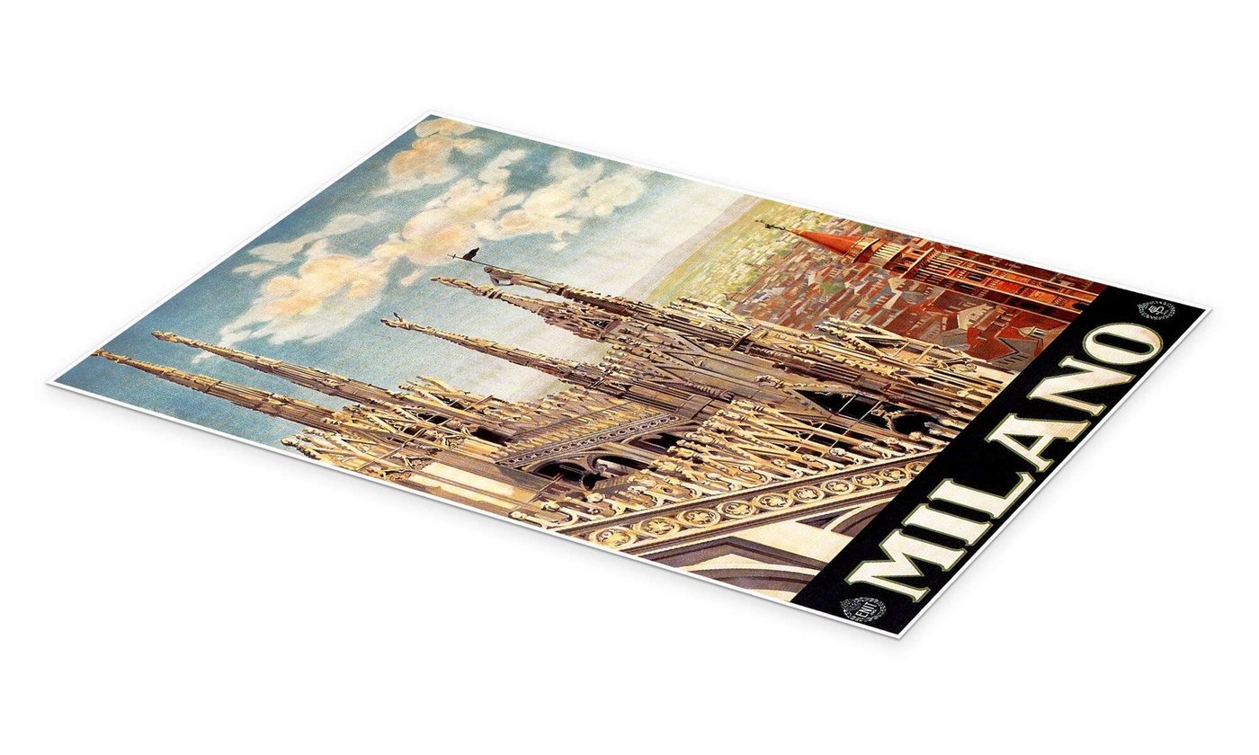 Posterlounge Wandbild Italien - Mailand, Vintage Travel Collection, erhältlich als Poster, Leinwandbild, Wandsticker oder Acrylglasbild – Bild 2 von 5