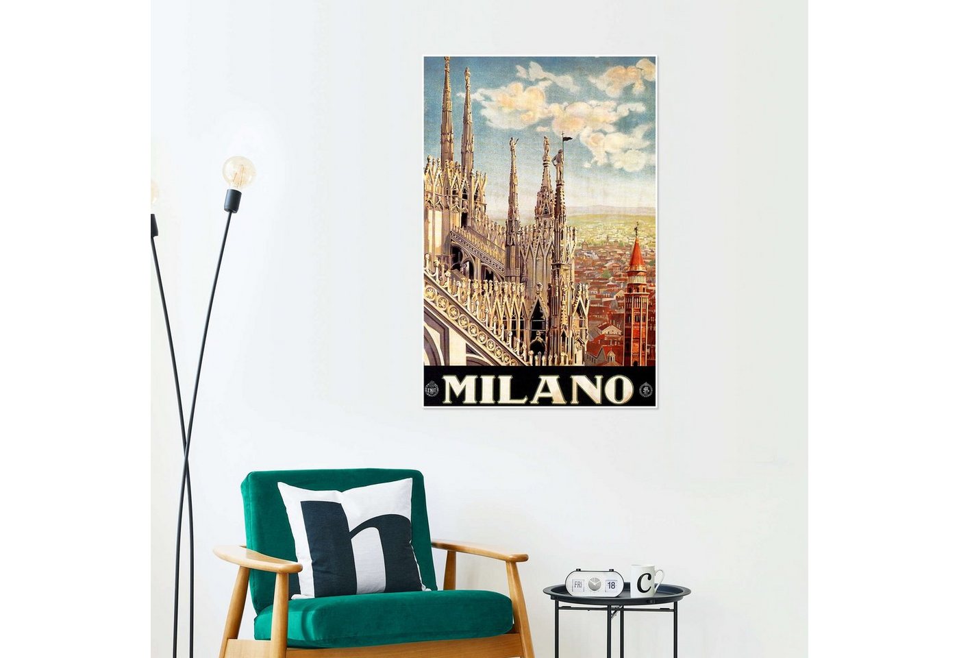 Posterlounge Wandbild Italien - Mailand, Vintage Travel Collection, erhältlich als Poster, Leinwandbild, Wandsticker oder Acrylglasbild – Bild 4 von 5