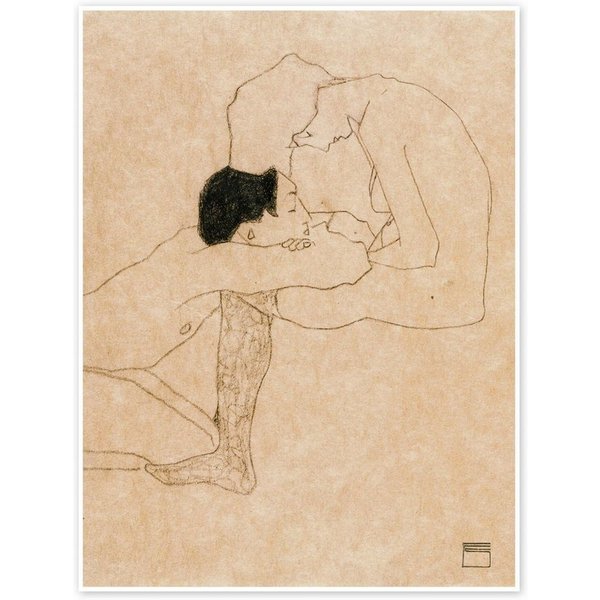 Posterlounge Wandbild Liebende, 1909, Egon Schiele, erhältlich als Poster, Leinwandbild, Wandsticker oder Acrylglasbild