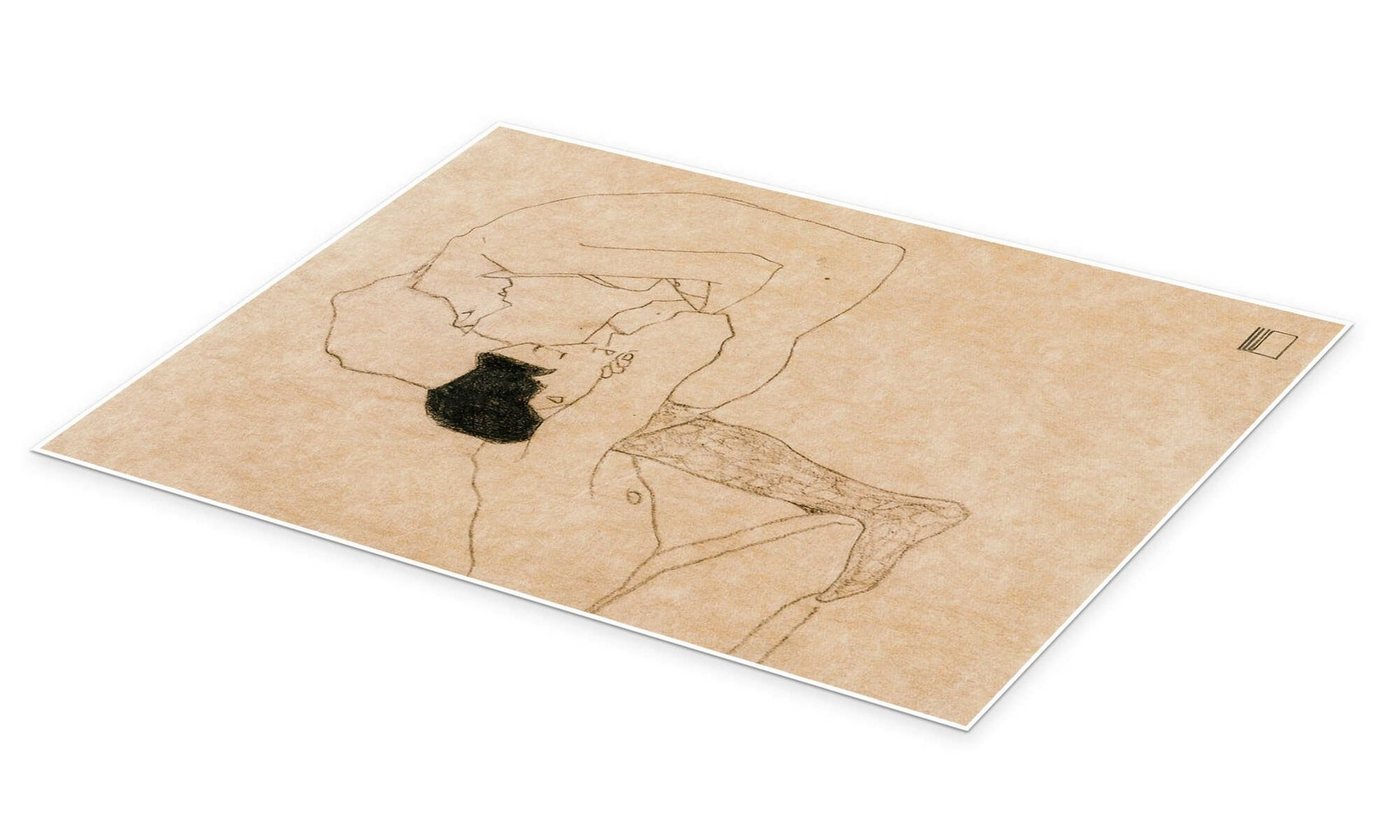 Posterlounge Wandbild Liebende, 1909, Egon Schiele, erhältlich als Poster, Leinwandbild, Wandsticker oder Acrylglasbild – Bild 2 von 5