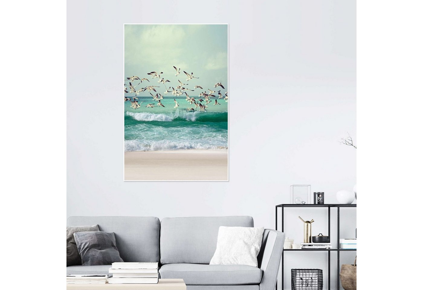 Posterlounge Wandbild Möwen am Strand, Iconic Photo Collection, erhältlich als Poster, Leinwandbild, Wandsticker oder Acrylglasbild – Bild 4 von 5
