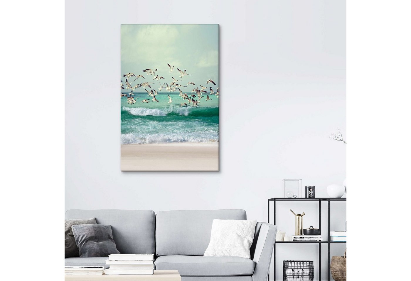 Posterlounge Wandbild Möwen am Strand, Iconic Photo Collection, erhältlich als Poster, Leinwandbild, Wandsticker oder Acrylglasbild – Bild 4 von 5