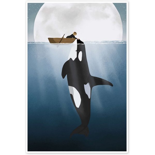 Posterlounge Wandbild Orca Love, bykammille, erhältlich als Poster, Leinwandbild, Wandsticker oder Acrylglasbild