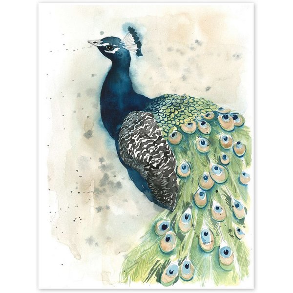 Posterlounge Wandbild Pfau-Porträt, Grace Popp, erhältlich als Poster, Leinwandbild, Wandsticker oder Acrylglasbild