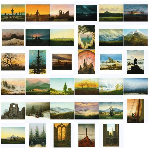 postkarten-universum.de Postkarte Kunstkarten-Komplett-Set Caspar David Friedrich