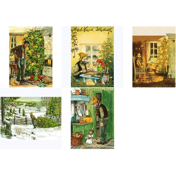 postkarten-universum.de Postkarte Postkarten-Set "Weihnachten mit Pettersson und Findus"