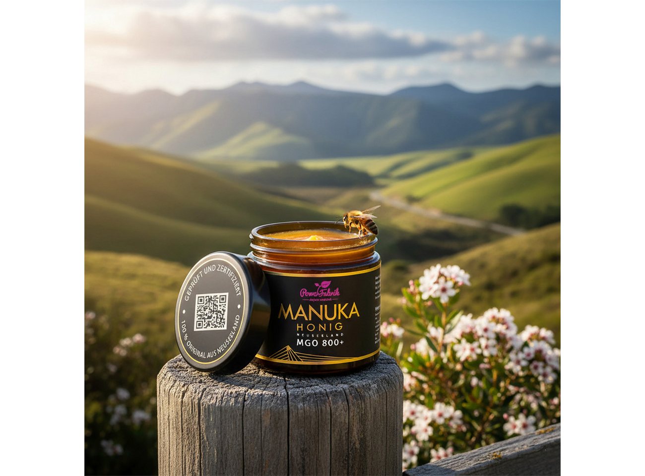 PowerFabrik Honig Manuka Honig MGO 800+, 500g, Original aus Neuseeland, im Glas, HALAL, 1 x – Bild 4 von 5