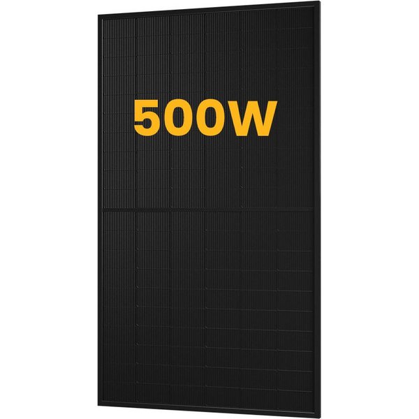 POWERNESS Balkonkraftwerk SunPro 500Wp Full Black Bifaziale Solarmodule, (Photovoltaik Glas-Glas, 1-St), Stecksystem: MC4-kompatible Stecker