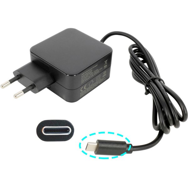 PowerSmart APQ652032.AP Batterie-Ladegerät (USB-C 65W GaN-Schnellladegerät, Kompatibel mit Huawei MateBook, Lenovo Thinkpad, MacBook Pro/Air, Spectre, ASUS Chro