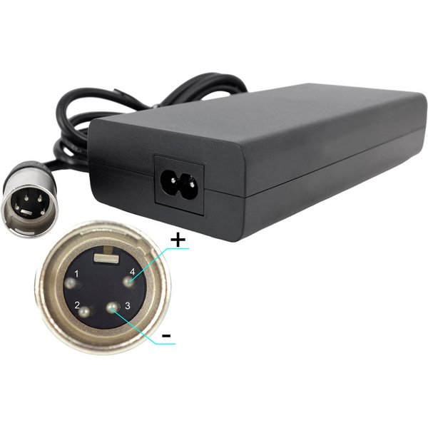 PowerSmart Batterie-Ladegerät (42V 3A für 36V Li-Ionen E-Bike Akkus, XLR-4-Pin-Anschluss)