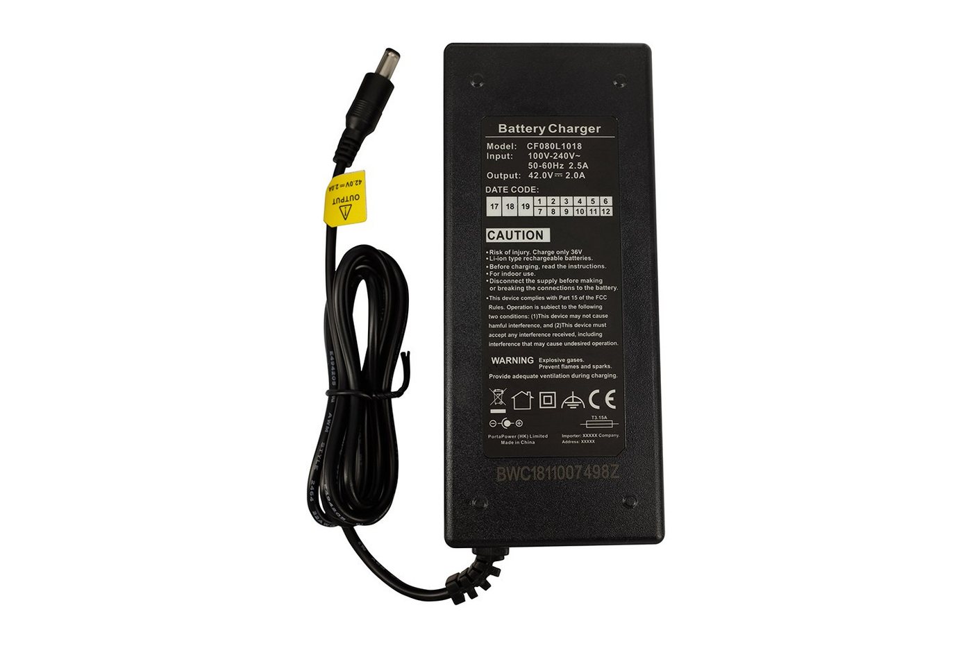 PowerSmart CF080L1018E.011 Batterie-Ladegerät (36V 2A Netzteil für E-Scooter SoFlow SO1, SO3, SO3 GEN 2, SO3 Pro, SO4 GEN 2) – Bild 4 von 4