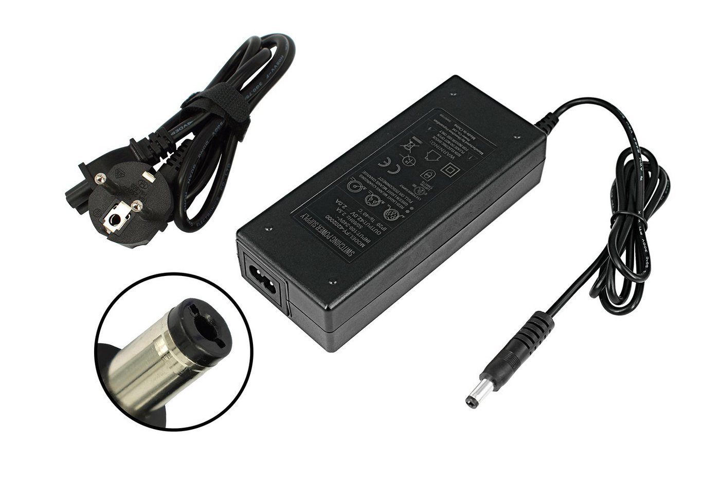 PowerSmart CF080L1020E.001 Batterie-Ladegerät (36V 2A AC Adapter für Elektrofahrrad, 100V-240V (Eingang), 42 V (Ausgang), 2,0 A (Ausgangsstrom), 1PIN) – Bild 2 von 4